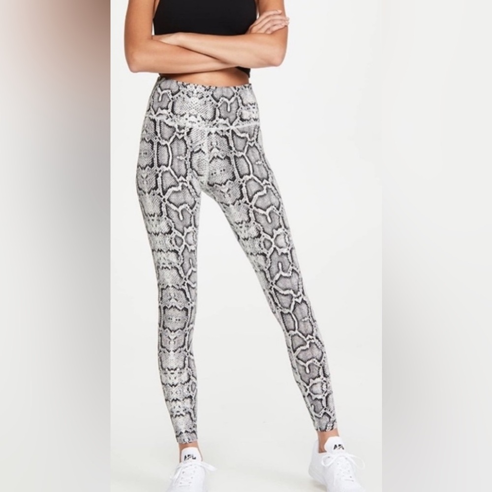 Varley Cream/Black Snake Print Leggings in Small
